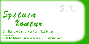 szilvia kontur business card